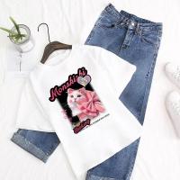 ราคา COD เสื้อยืด oversize เสื้อยืดผญสวยๆแขนสั้น รูปแบบแมวน่ารัก ทรงหลวม แมชง่ายกับทุกลุค WFTB076 (21235956875)