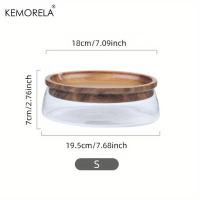 ราคา ถาดไม้ชามแก้วผลไม้ภาชนะใส่อาหารสำหรับซีเรียลโหลลูกอมสองชั้นพร้อมฝาไม้ที่เก็บเครื่องครัวบ้าน (21359187702)