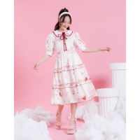 ราคา Wila Dream Love Dress เดรสวินเทจ แขนตุ๊กตา ปกคอไดคัทหัวใจ ลายแกะ ก้อนเมฆ (18766747742)