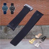 ราคา สายนาฬิกา แบบสายยางซิลิโคน สีดำ พร้อมบัคเคิลล็อกสาย สำหรับ Tag Heuer (13245362013)