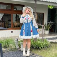ราคา Plus size เดรสแขนยาวผ้าลูกไม้ตัวผ้ายีนส์เเท้ แต่เนื้อนิ่ม งานป้ายสาวอวบ เสื้อผ้าแฟชั่นผู้หญิงอ้วน รุ่น ด ซีดี L59 (21340391440)