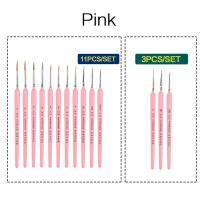 ราคา 3ชิ้น 11ชิ้นพู่กันระบายสีปากการ่างเส้นศิลปินพู่กันวาดภาพสีน้ำแปรงทาสีน้ำมันอะคริลิคแบบแบนและอุปกรณ์วาดภาพปลาย (20149726429)