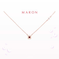 ราคา MARON Sparkling Lucky Stars Asscher Necklace with Red Garnet ชุบ Rose Gold (21336731402)
