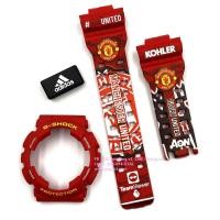 ราคา กรอบสาย G SHOCK แท้ สีแดงด้านฟอนต์เหลือง สกรีนลาย Man United ใส่ได้กับรุ่น GA 100 GA 110 GA 120 GAX 100 GD 100 (15957160823)