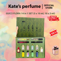 ราคา GUCCI GIFT SET LIMITED EDITION 14 in 1 Gucci Guilty Parfum Gucci Bloom parfum Gucci Flora Gorgeous Parfum Gucci Gardenia Travel Size Set (21291859161)