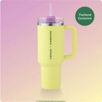 ราคา ส่งฟรี Starbucks Stainless Steel STANLEY Lime Purple Cold Cup 40oz (21371054395)