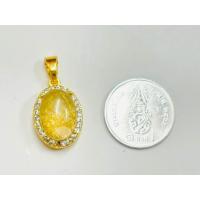 ราคา C067 จี้ไหมทองทรงกลม จี้เพชร งาน CZ แท้ (21337995324)