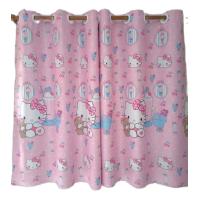 ราคา ผ้าม่าน ม่านหน้าต่างลายคิตตี้ กันแสงยูวี ขนาด1 ผืนกว้าง 100 cm สูง 135 cm ราคาต่อผืน หน้าต่าง 2 บานแนะนำ2 ผืนคะ ผ้าหนาคุณภาพดีคะ (4161464177)