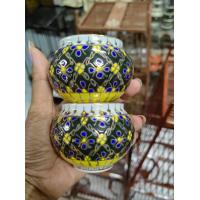 ราคา แก้วเบญจรงค์ขนาดใหญ่ จำนวน 1คู่ คละสี คละลาย ใช้สำหรับใส่อาหาร ใส่น้ำนก (20987592688)