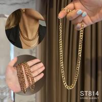 ราคา สร้อยคอโซ่สีทองสแตนเลส 17นิ้ว สายฝอ ST814 (20795561815)