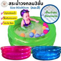 ราคา LookmeeShop สระใสทรงสี่เหลี่ยม สูงใหญ่ 120x90x70 ซม สีฟ้าใส มองเห็นนลูกน้อย พื้นเป่าลมนุ่ม พร้อมสูบลมและห่วงคอ (10787991894)