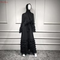 ราคา ชุดเดรสมุสลิมอาบายาแต่งพู่ลูกไม้หนาหรูหรายาวเต็มรูปแบบชุดเดรสอิสลามแขนบานสำหรับผู้หญิงดูไบ wy1333 (21358356399)