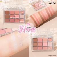 ราคา โอดีบีโอ อายแชโดว์พาเลท 12สี เนื้อแมทและชิมเมอร์ 8g OD2019 odbo Real Heart Color Pallette (21313424826)
