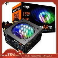 ราคา Aigo AK 700W PC พาวเวอร์ซัพพลายสีดำ 24pin พัดลม120mm พัดลมคอมพิวเตอร์เดสก์ท็อป ATX 12V สำหรับ BTC (21170943016)