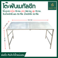 ราคา โต๊ะ พับราคาถูก โต๊ะอเนกประสงค์ โต๊ะเหล็กพับ ติดแผ่นเมทัลชีท โต๊ะขายของตลาดนัดพับได้ โต๊ะแคมปิ้ง (12550836634)