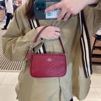 ราคา คล้องแขน COACH NOLITA 19 IN SIGNATURE LEATHER COACH C7362 GOLD CHERRY (13709807954)