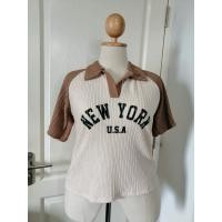 ราคา MK60 เสื้อยืดแฟชั่นสาวอวบ เสื้อเชิ๊ต คอปก แขนสั้น ผ้ายืด ทูโทน สกรีน New York USA อก 36 44 นิ้ว เสื้อผ้าไซส์ใหญ่ ผ้าดีใส่สบายมาก (20682460739)
