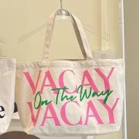 ราคา Justbehappy TOTE BAG กระเป๋าผ้าลดโลกร้อน สกรีนลาย VACAY NICE (15425364873)