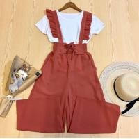 ราคา เซท2ชิ้น เอี๊ยมกางเกงขายาว เสื้อยืดแขนสั้น (15565749361)