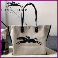 ราคา 100 ต้นฉบับ France Longchamp กระเป๋าผ้าใบ กระเป๋าถือของผู้หญิง ถุงช้อปปิ้งถุง กระเป๋าโท้ท (21041715958)