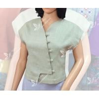 ราคา เสื้อใยกัญชง คอวี กระดุมป้ายเฉียง (20014998612)