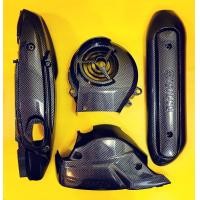 ราคา ครอบแคร้ง ฝาครอบสายพาน กันร้อนท่อ ฝาครอบใบพัด Fino Fino New Mio New Mioตาโต เซต 4 ชิ้น เคฟล่าดำ อย่างดี SK ครอบแคร้งfino ครอบแคร้งฟีโน่ ชุดครอบแคร้งfino ฝาครอบใบพัดฟีโน่ กันร้อนท่อfino ฝาครอบสายพานfin