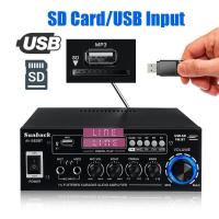 ราคา 2000W 800W HiFi เครื่องเสียงรถยนต์เครื่องขยายเสียงOriginal 2ช่องเครื่องขยายเสียงบลูทูธบ้านรถสเตอริโอวิทยุ FM AUX SD USB 2Mic 660BT 220V DC12V 100 ทำให้มั่นใจ (21237269205)