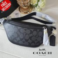 ราคา ใบเล็ก11นิ้วนะคะ กระเป๋าคาดอก Coach Warren Mini Belt Bag In Signature (19416671398)