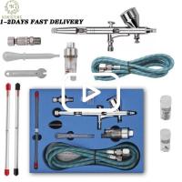 ราคา READY STOCK KKmoon Professional Dual Action Gravity Feed Airbrush Kit with 1 8m Hose 0 2mm 0 3mm 0 5mm Needle 9cc Cup Air Brush for Art Body Painting Manicure Temporary Makeup Photo Retouching (535511