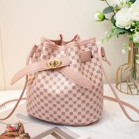 ราคา กระเป๋าทรงถังผู้หญิงกระเป๋าทรงถังทรงถังใหม่เทรนด์แฟชั่นลายดอกไม้เก่ากระเป๋าสะพายข้างล็อค (21014281015)