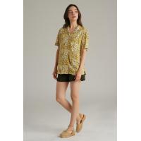 ราคา Mc jeans เสื้อเชิ้ต เสื้อฮาวายแขนสั้นผู้หญิง สีเหลือง พิมพ์ลาย MWSZ228 (21393640551)