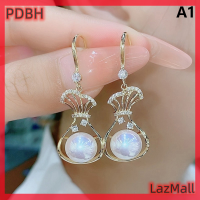 ราคา PDBH Fashion Store แฟลชเซล1คู่แฟชั่นใหม่ขนาดใหญ่ไข่มุกสีขาวสีแดงสำหรับผู้หญิงต่างหูรูปหยดน้ำเซอร์คอนทรงแจกันกลวงของขวัญเครื่องประดับต่างหูงานแต่งงาน (21245012690)