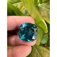 ราคา เพทาย ผ่านการเผา 1เม็ด 15 กะรัต รูป ร่างไข่ CUSHION 15X15 มิล พลอย เพทาย สี ฟ้ากลาง LAB BLUE ZIRCON กัมพูชา 100 LAB MADE (17442305531)