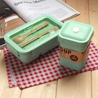 ราคา ถูกที่สุด กล่องข้าว กล่องใส่อาหาร กล่องข้าวไมโคร กล่องข้าวกลางวัน ฟางข้าว กล่องฟางข้าวสาลี แถม ฟรี ช้อนและตะเกียบ (11845962887)