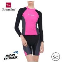 ราคา Size M 3XL ชุดว่ายน้ำ BSC Streamline ชุดว่ายน้ำหญิง เสื้อแขนยาว สีชมพู กางเกงขาสั้น ผ้าหนาดี (18755037539)