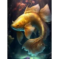 ราคา 30x40ปลาคราฟสีทองการออกแบบที่สร้างสรรค์ซม ภาพวาดบนผ้าใบรูปปลาของขวัญภาพติดผนังบ้าน ไร้กรอบ (20769538515)