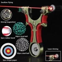 ราคา Precision Laser Slingshot Fast Compression Alloy Slingshot Outdoor Hunting Shooting Rubber Band Target Paper Exercise Package (19894479141)