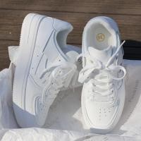 ราคา Korean รองเท้าผ้าใบแฟชั่นสีขาวล้วน หนังนิ่มใส่สบาย (14464266343)