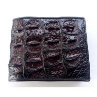 ราคา กระเป๋าสตางค์หนังจระเข้แท้ ส่วนกระดูก สีน้ำตาลเข้ม (15253718318)