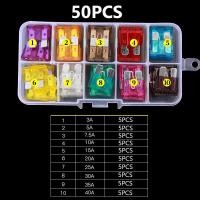 ราคา 100 50ชิ้นชุดฟิวส์รถยนต์ขนาดเล็กโปรไฟล์2 5 3 5 7 5 10 15 20 25 30 35A ฟิวส์พร้อมกล่องคลิป (21357801837)