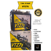 ราคา แบตเตอรี่ 3 K ขนาด 7 Ah 12 V VTZ7s สำหรับรถมอเตอร์ไซด์ PCX ADV GIORNO CLICK150 i NMAX AEROXCBR GPX (21362145210)