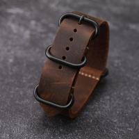 ราคา สายนาฬิกาหนังแท้แฮนด์เมด NATO คลาสสิกสายนาฬิกาหนังวัวแท้18 20 22 24มม สำหรับ DW Luo Seiko Tuo (8070919153)