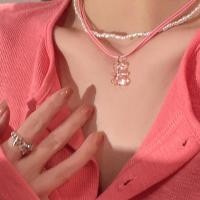 ราคา สร้อยคอเกาหลี สีชมพูน่ารักหมีน้อยสร้อยคอสร้อยคอไข่มุกผู้หญิงออกแบบอุปกรณ์เสริม MIMOON (20612401739)