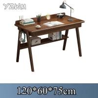 ราคา YZWM โต๊ะทำงานไม้ยางพารา พร้อมชั้นวางหนังสือ โต๊ะเขียนหนังสือ โต๊ะไม้จริง (11036697681)