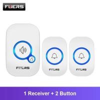 ราคา Fuers กริ่งประตูไร้สายกันน้ำ กริ่งประตูบ้านอัจฉริยะเสียงเมโลดี้และไฟ LED 32เพลง (21171103612)