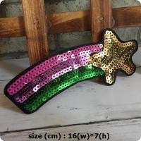 ราคา ดาวเลื่อมสายรุ้ง ตัวรีดติดเสื้อ ตัวรีดเลื่อม อาร์มรีด อาร์มปัก ตกแต่งเสื้อผ้า หมวก กระเป๋า แจ๊คเก็ตยีนส์ Cute Embroidered Iron on Patch (14724843136)