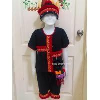 ราคา ชุดเด็กดอย สีดำไหมพรมแดงคอกลมแต่งกระดิ่ง (21303528107)