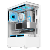 ราคา EVESKY panoramic room SE computer case desktop case atx white side transparent column free fish tank computer case Small MINI computer case (21364011349)
