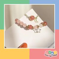 ราคา กำไลหิน สร้อยข้อมือหินโรสควอตซ์ Rose Quartz และ หินสตอเบอรี่ควอตซ์ Strawberry Quartz หินมงคล หินนำโชค หินธรรมชาติ (11899222254)