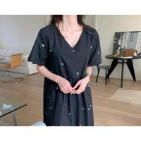 ราคา CHAWY Cute cotton dress C4316 เดรสมินิมอล เดรสยาวมินิมอล มี 2 สี ครีม ดำ (21399631663)